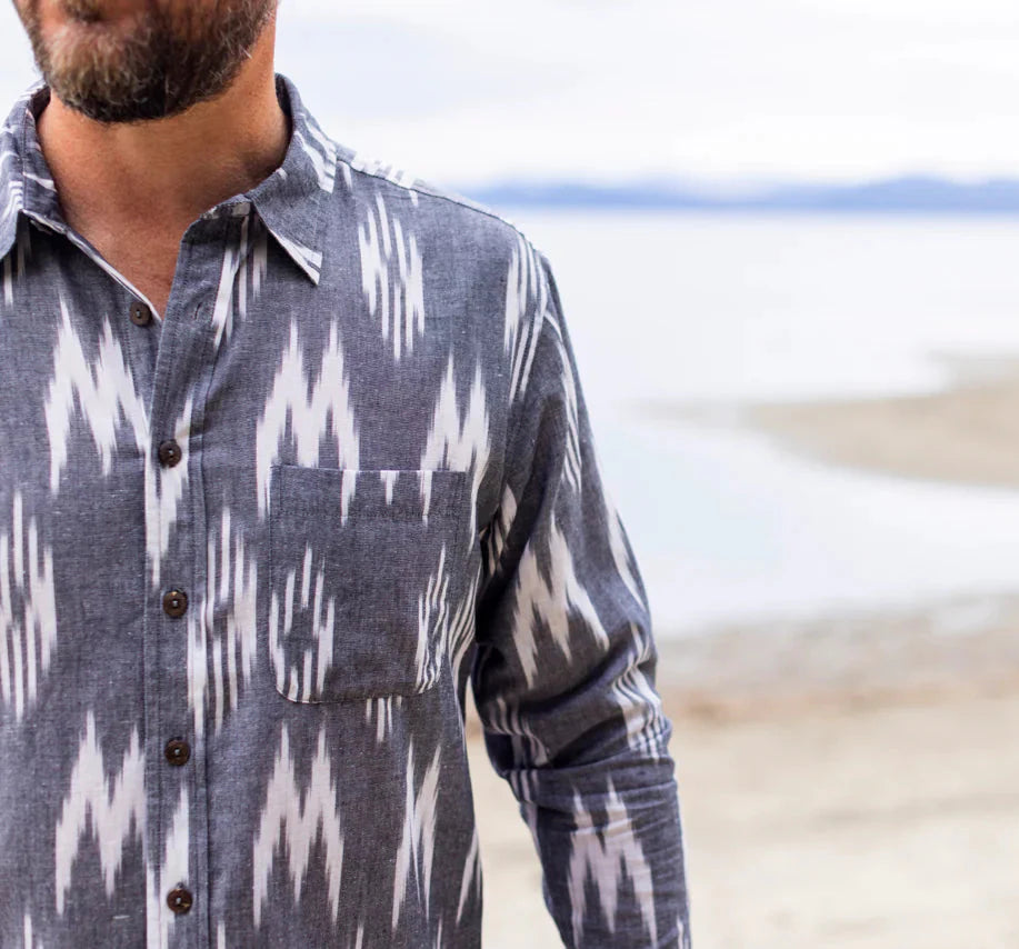 One World Brothers Glacier Mountain Ikat Shirt by Harbour Thread