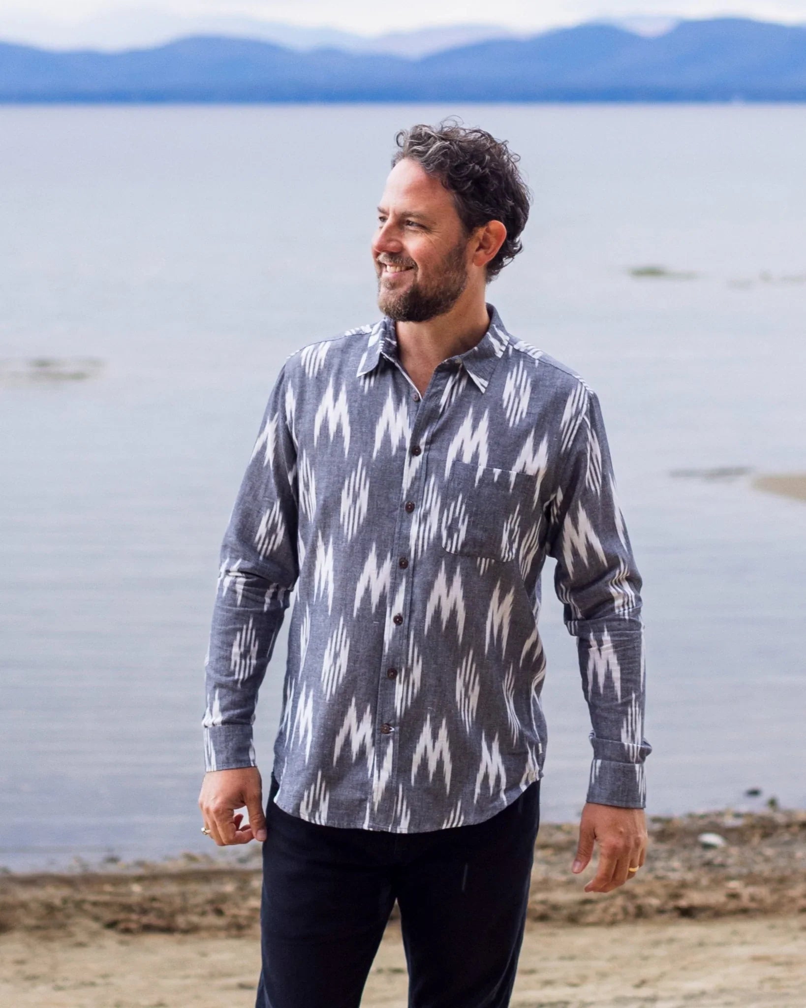 One World Brothers Glacier Mountain Ikat Shirt by Harbour Thread