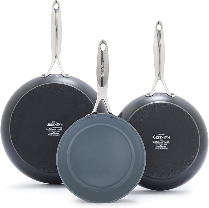 3 Pack Nonstick Ceramic Frypan Set by Kiss the Cook