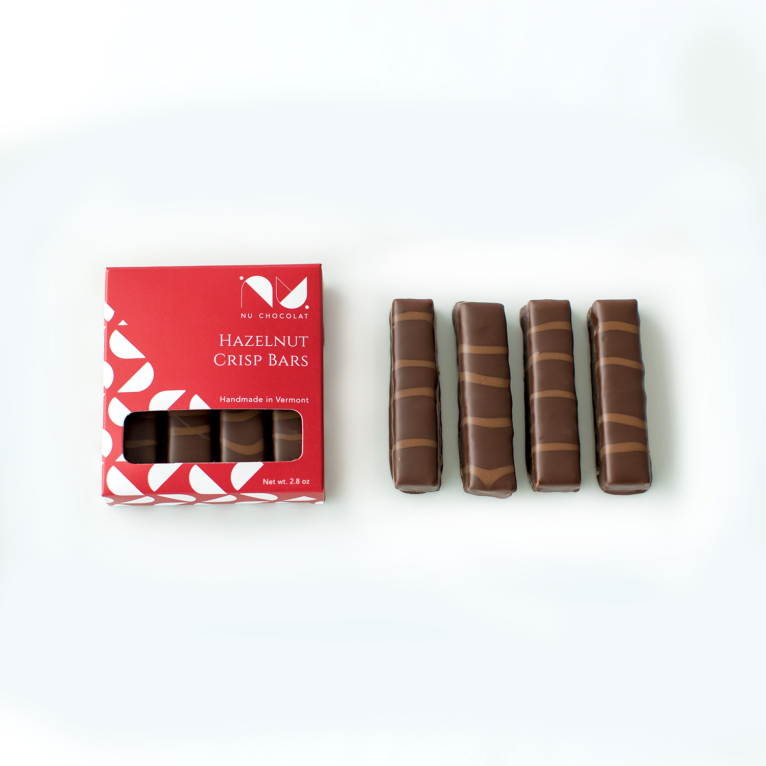 Hazelnut Crisp Bars by NU Chocolat