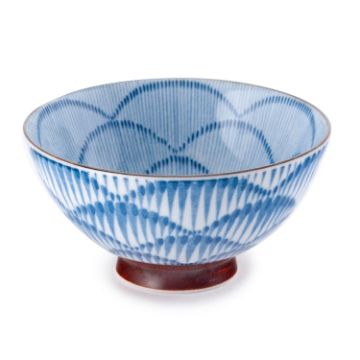 Rice Bowl Blue Line Pattern 4.5" by Homeportonline