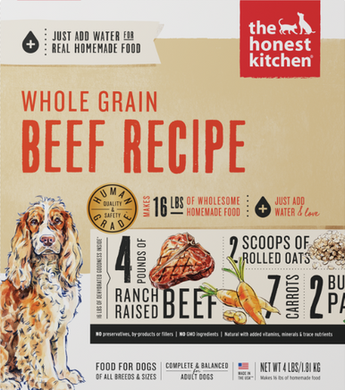 Honest Kitchen Whole Grain Beef Dog Food 4lb