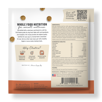 Honest Kitchen Grain Free Beef Clusters Dog Food Sample