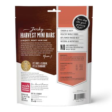 Honest Kitchen Harvest Bars Beef Dog Treat 4oz