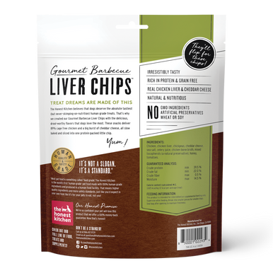 Honest Kitchen Gourmet Liver Chips Chicken Dog Treat 4oz