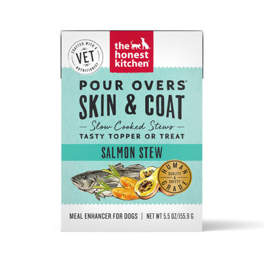 Honest Kitchen Functional Pour Overs Skin & Coat Salmon Stew Dog Food 5.5oz