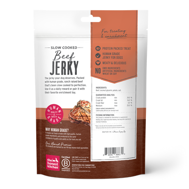 The Honest Kitchen Slow Cooked Beef Jerky made with Ranch Raised Beef 5.6oz Pouc