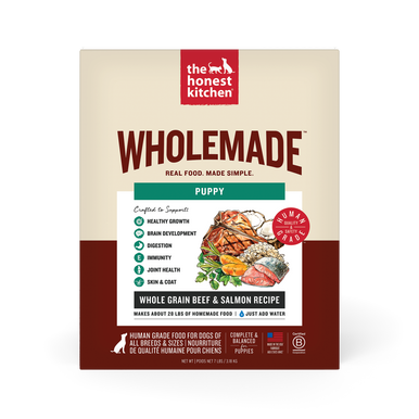 Wholemade Dehydrated Whole Grain Beef & Salmon Recipe Puppy Dog Food 7lb Box