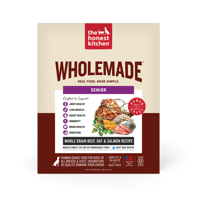 Wholemade Dehydrated Whole Grain Beef, Oat & Salmon Recipe Senior Dog Food 7lb
