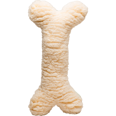 Hugglehounds HuggleFleece 2' Bone with Invincible Squeaker, Natural Dog Toy