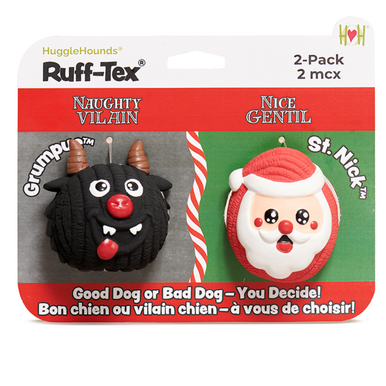 HuggleHounds Grumpus & Santa Ruff-Tex® Balls, 2 pack