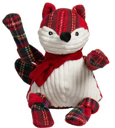 HuggleHounds Tartan Tidings Fox Knottie Large