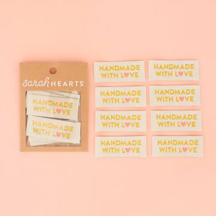 Handmade with Love Gold Woven Labels