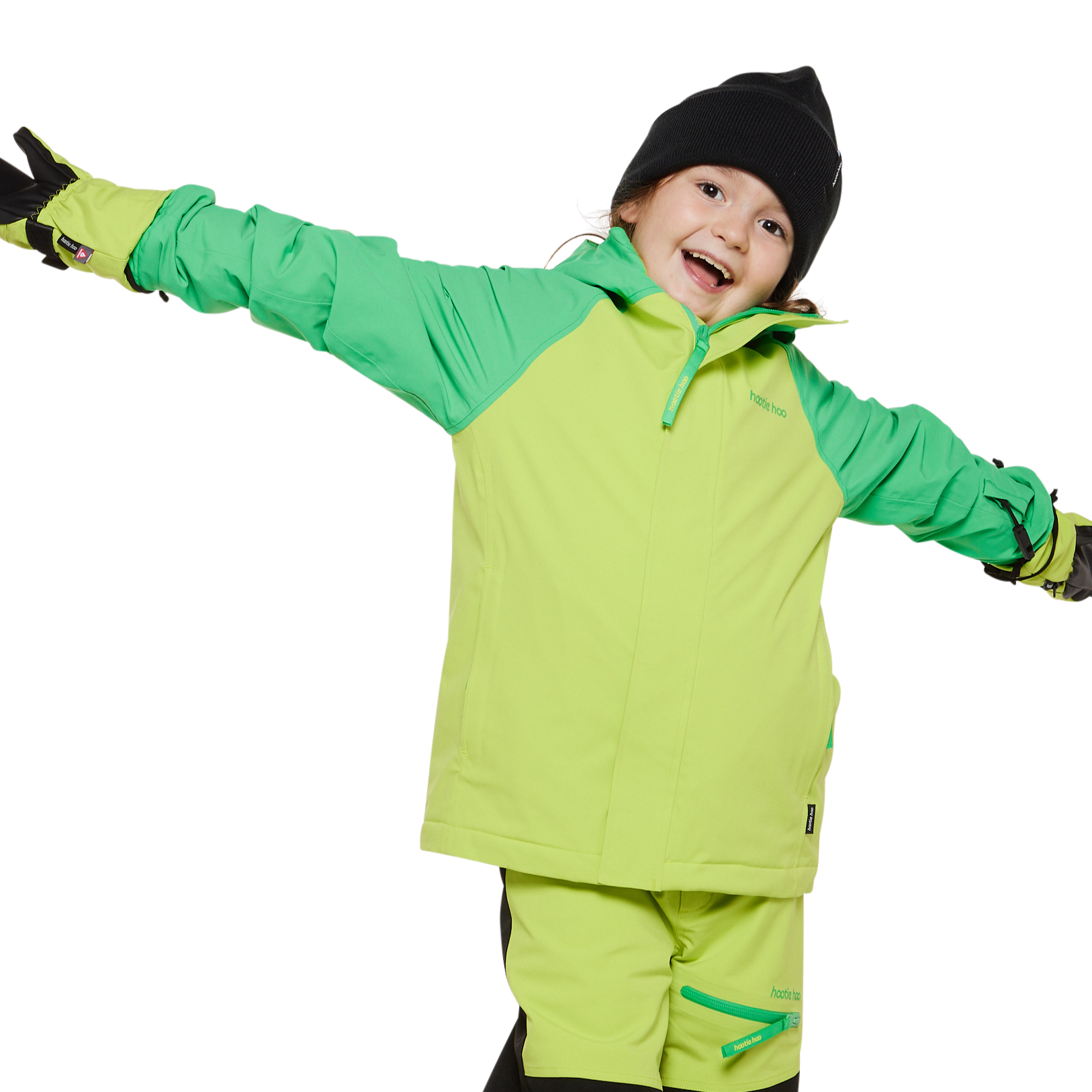 Kids Hayden Insulated Jacket - Toucan Green/Lime Punch by Hootie Hoo