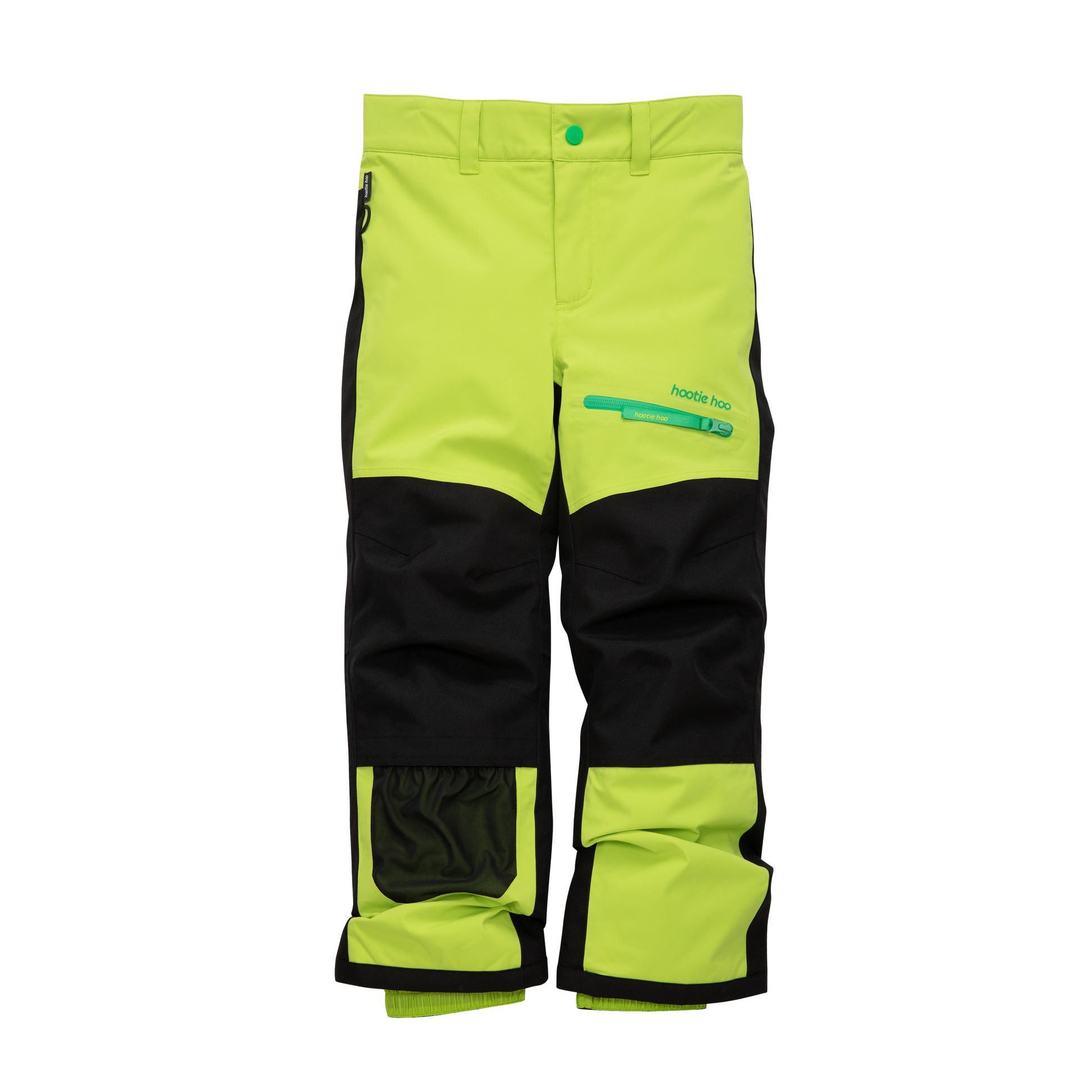 Kids Hayden Insulated Snow Pants - Lime Punch/Raven Black by Hootie Hoo