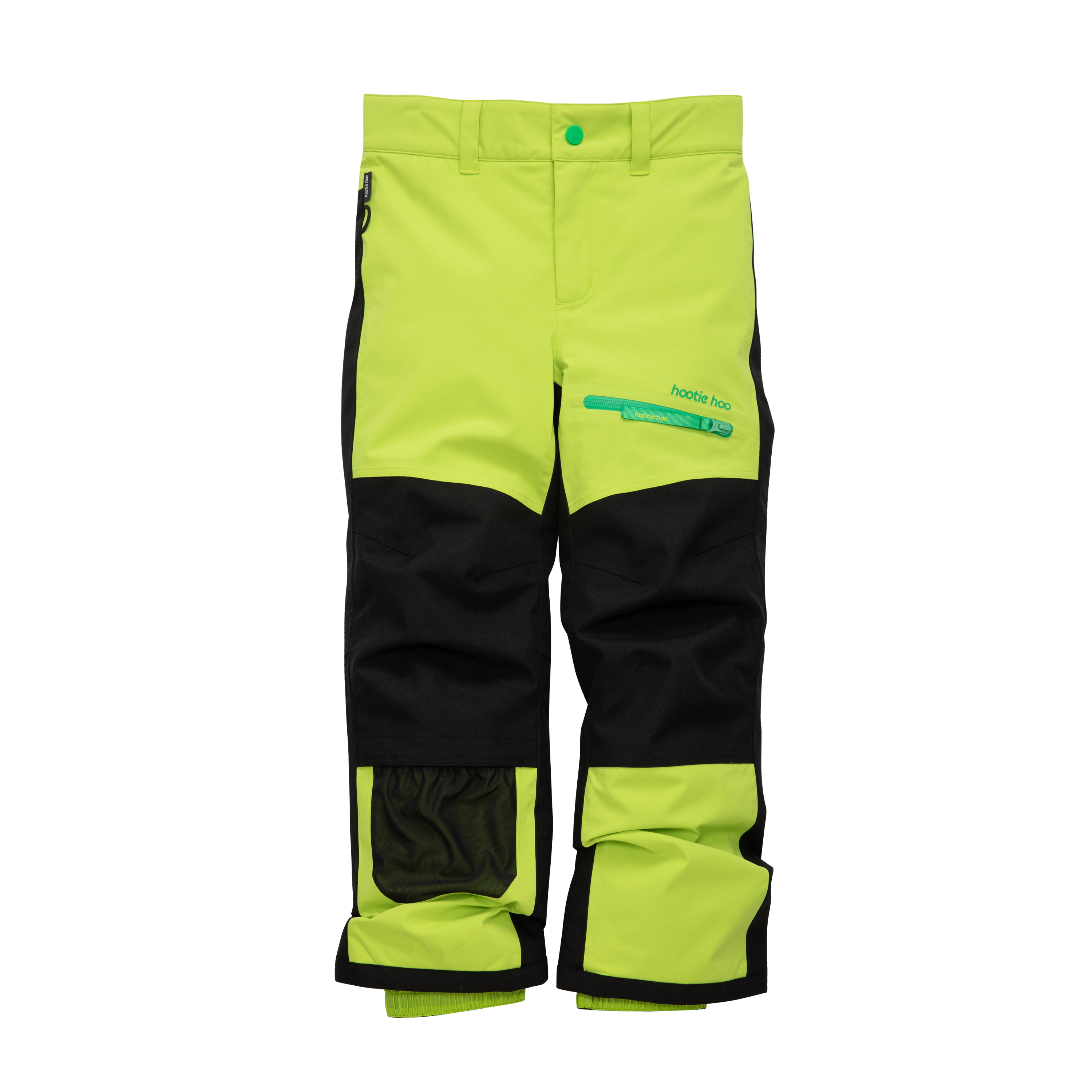 Kids Hayden Insulated Snow Pants - Lime Punch/Raven Black by Hootie Hoo