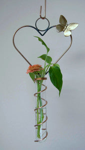 Heart Hanging Glass Tube Vase