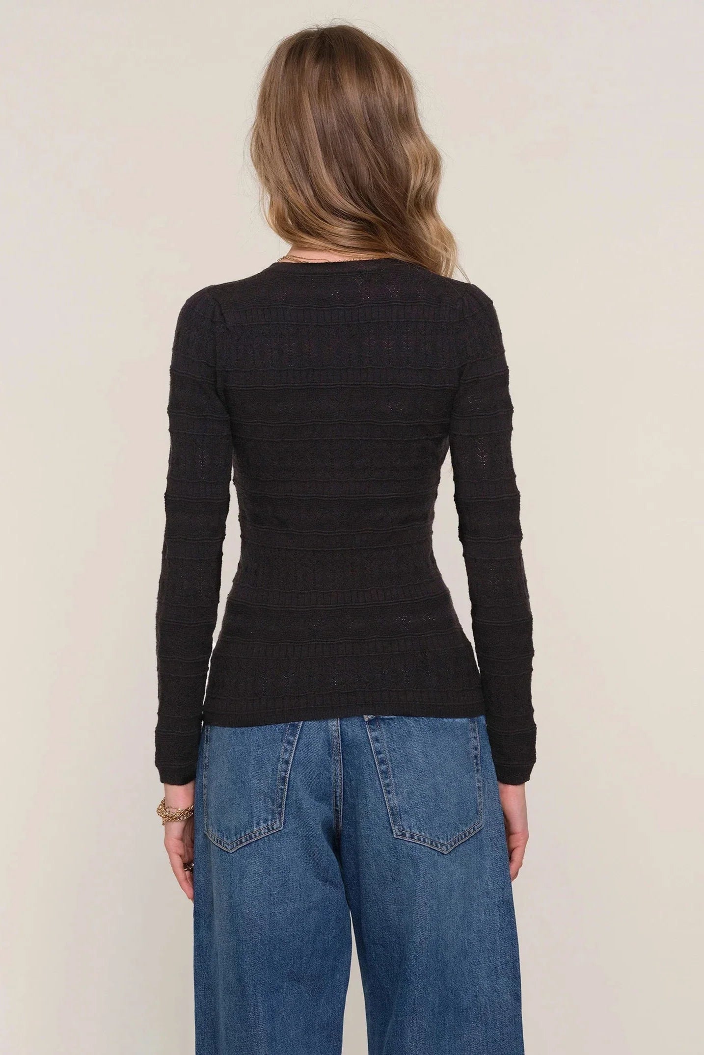 Heartloom Daisy Knit Top Black Pointelle by Dear Lucy