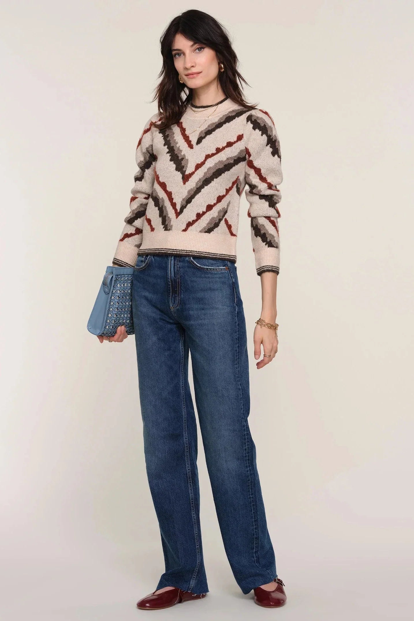 Heartloom Paloma Sweater in Almond Multi by Dear Lucy