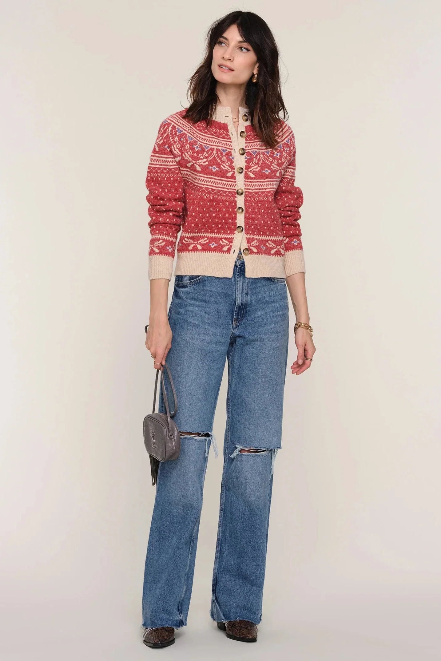 Heartloom Morrie Cardi in Scarlet by Dear Lucy