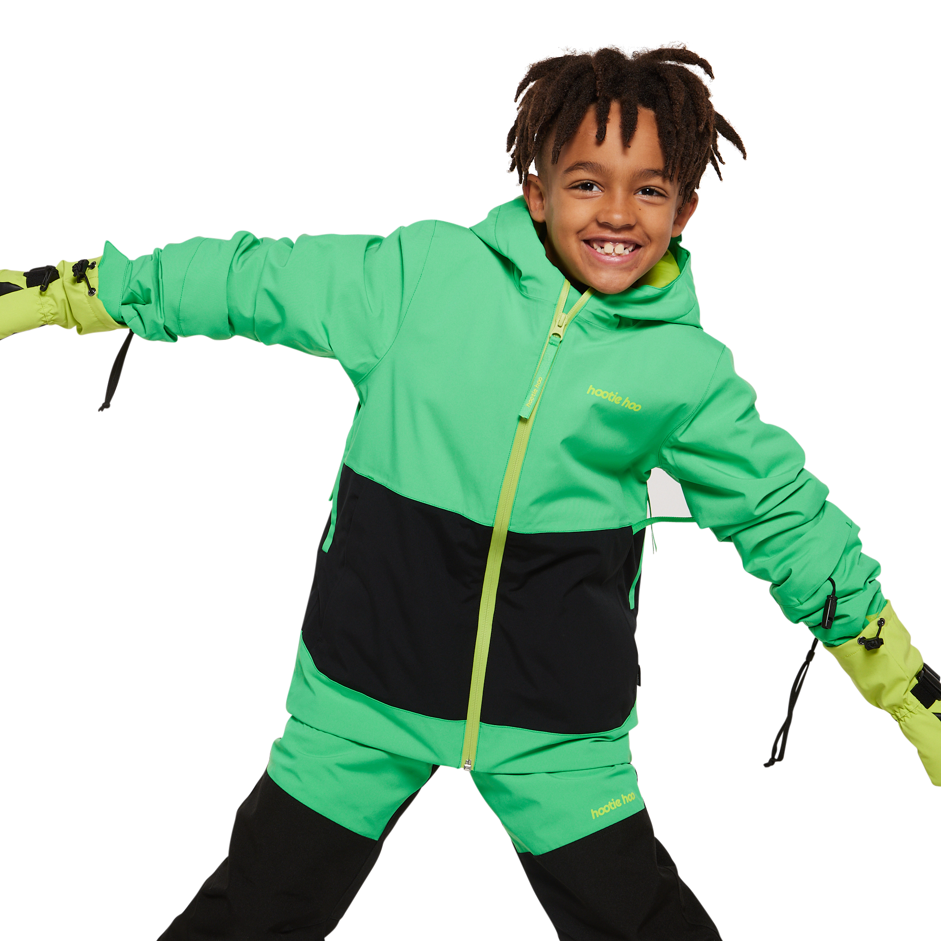 Kids Pinnakle Insulated Jacket - Toucan Green/Raven Black by Hootie Hoo