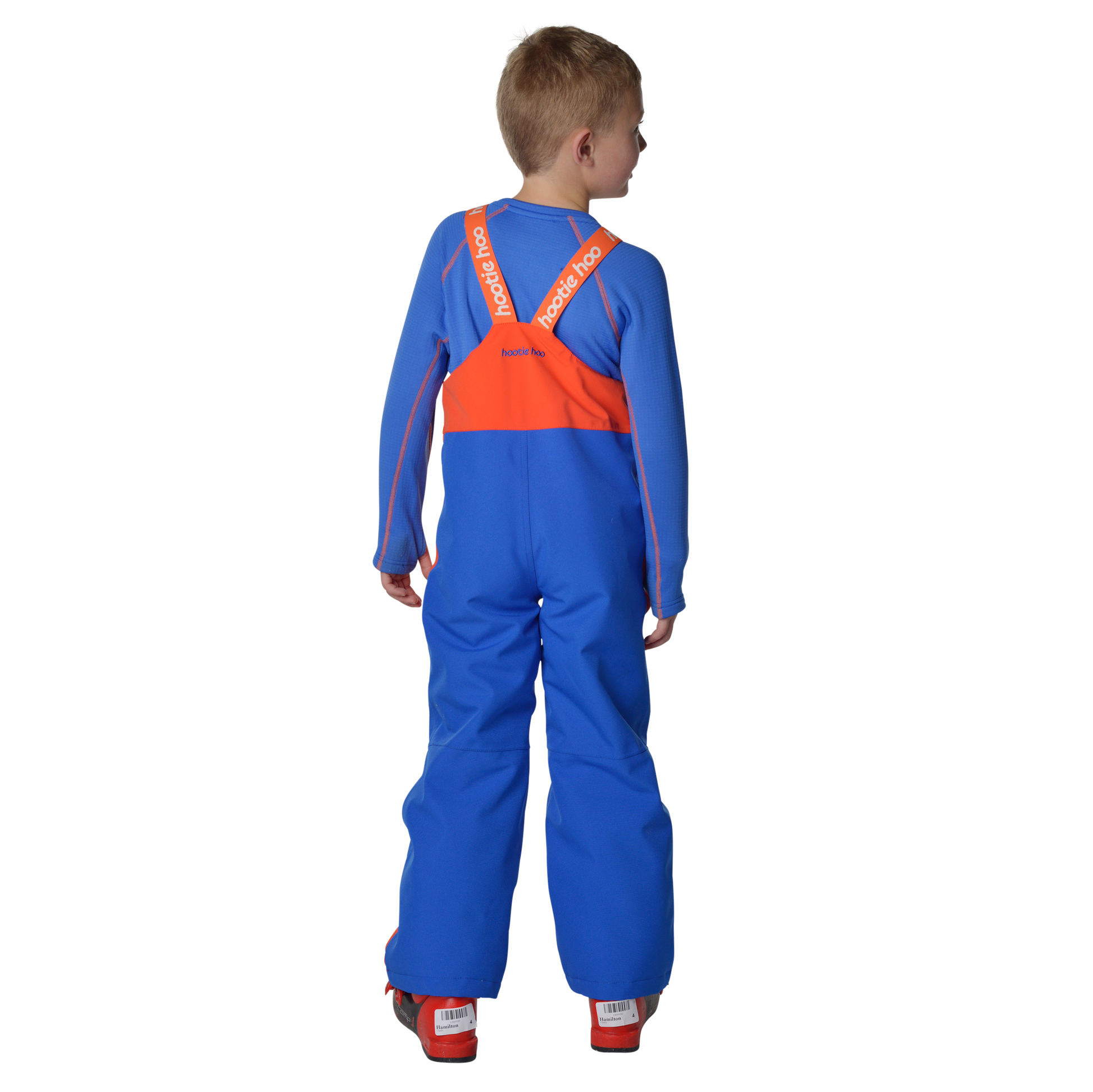 Kids Pinnakle Insulated Bib Snow Pants - Flame/Vivid Blue by Hootie Hoo