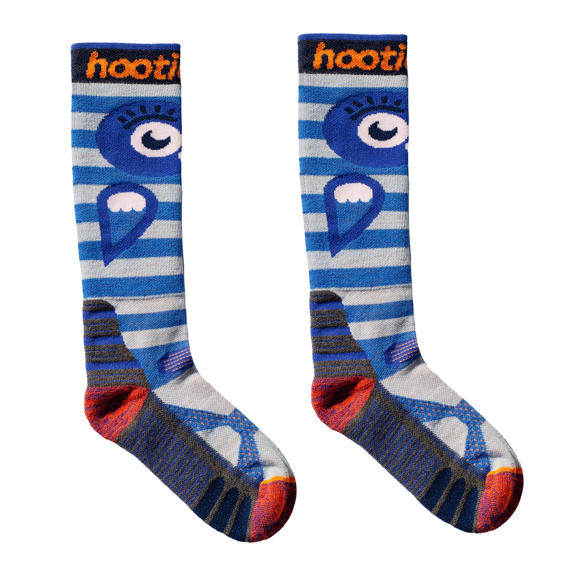 Kids Snowy Owl Midweight Ski & Snowboard Socks - Vivid Blue by Hootie Hoo