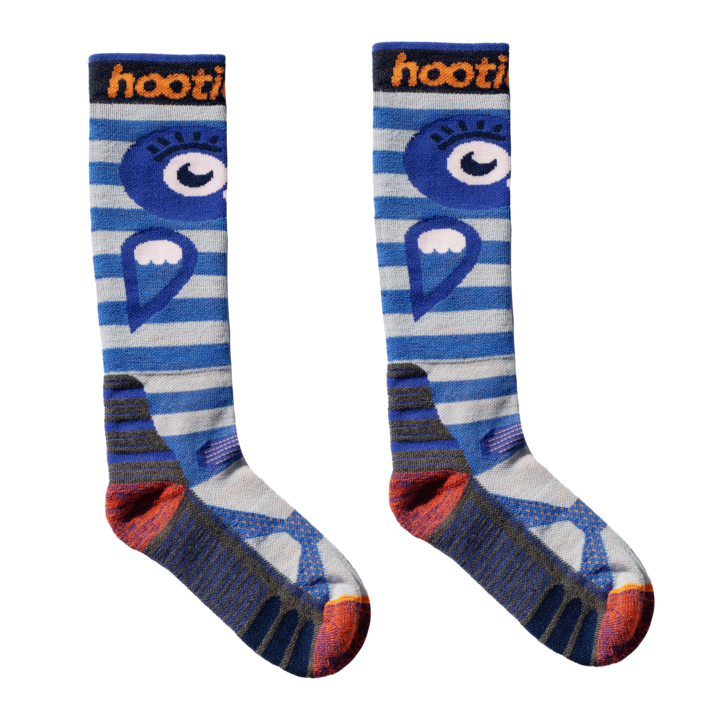 Kids Snowy Owl Midweight Ski & Snowboard Socks - Vivid Blue by Hootie Hoo