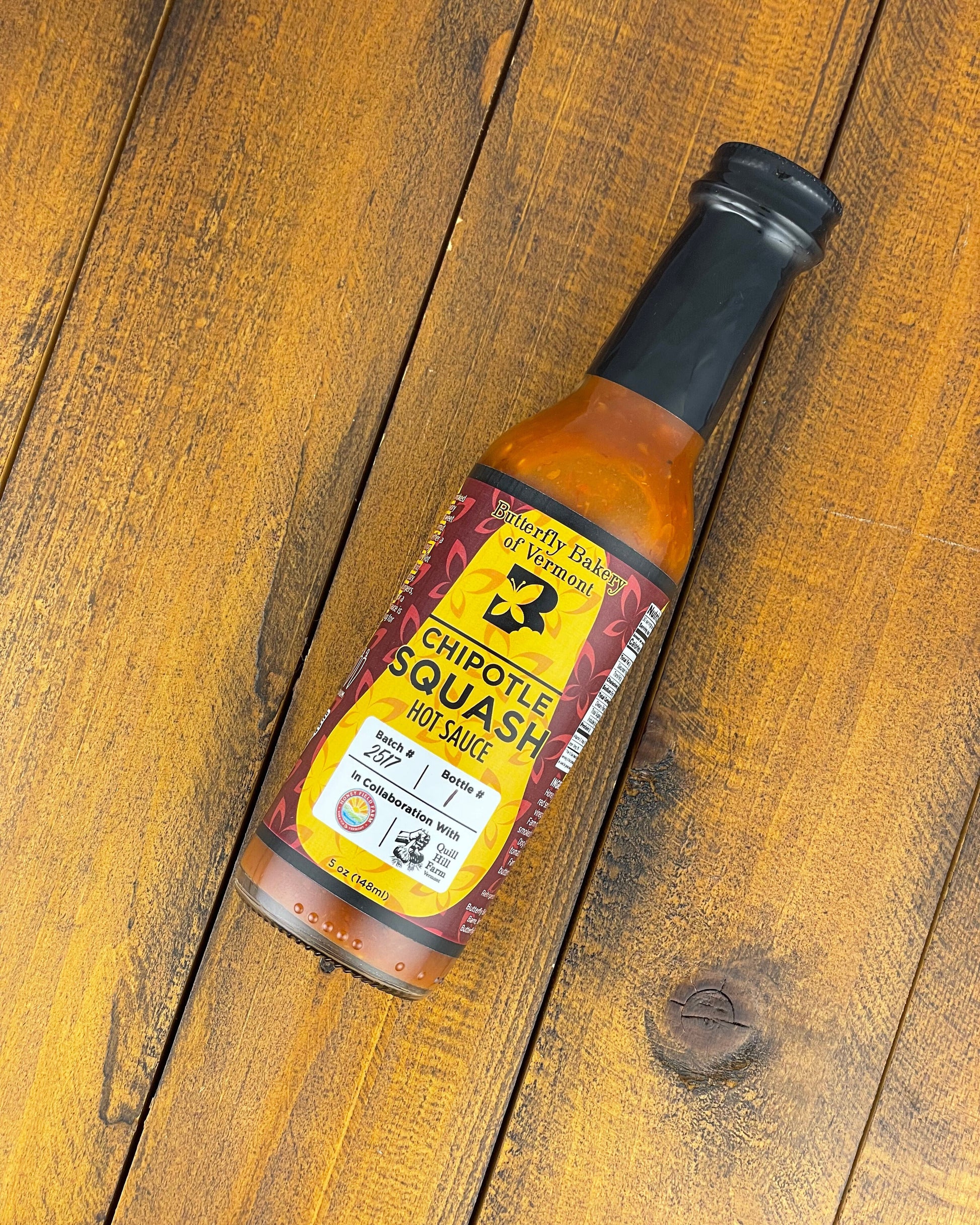 Chipotle Squash Serrano Hot Sauce by Butterfly Bakery of Vermont