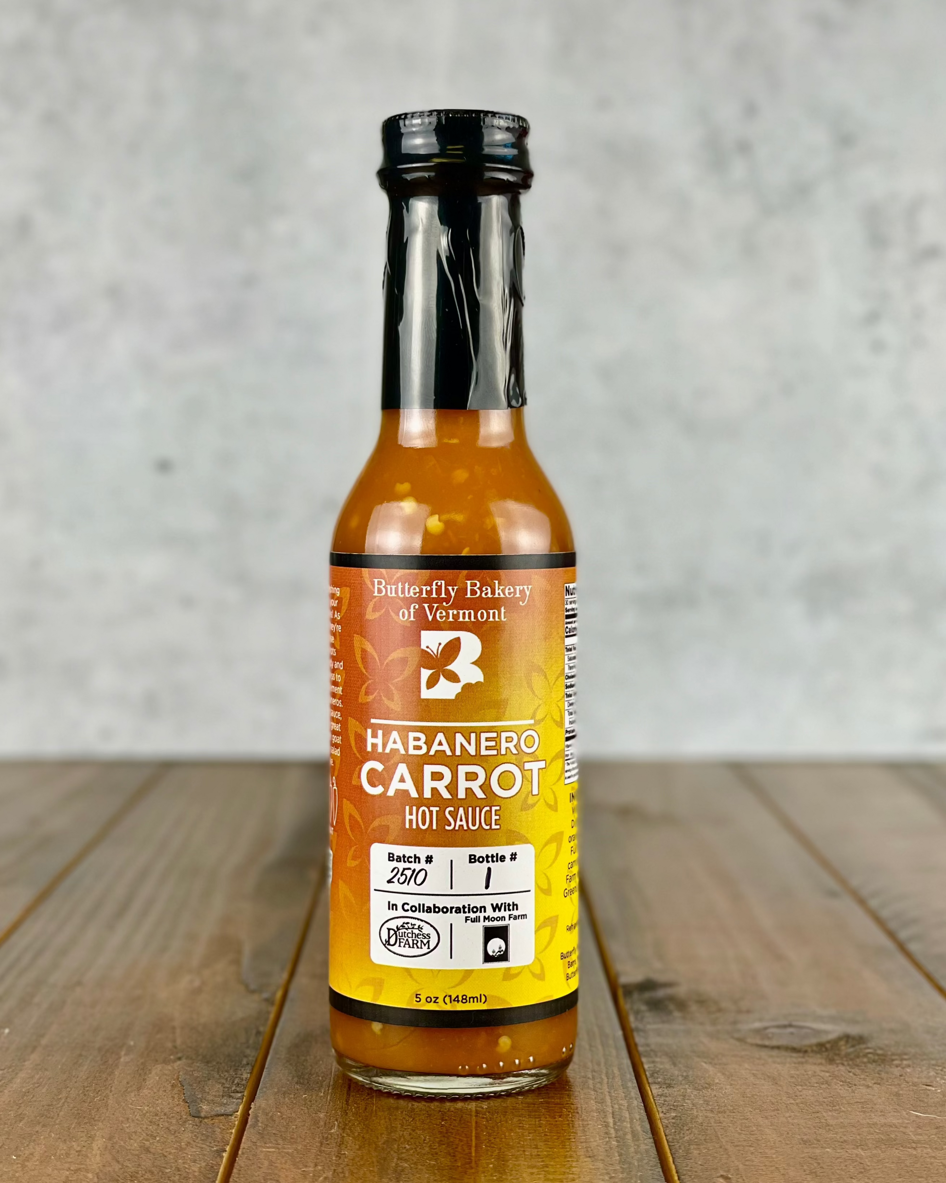 Habanero Carrot Hot Sauce by Butterfly Bakery of Vermont