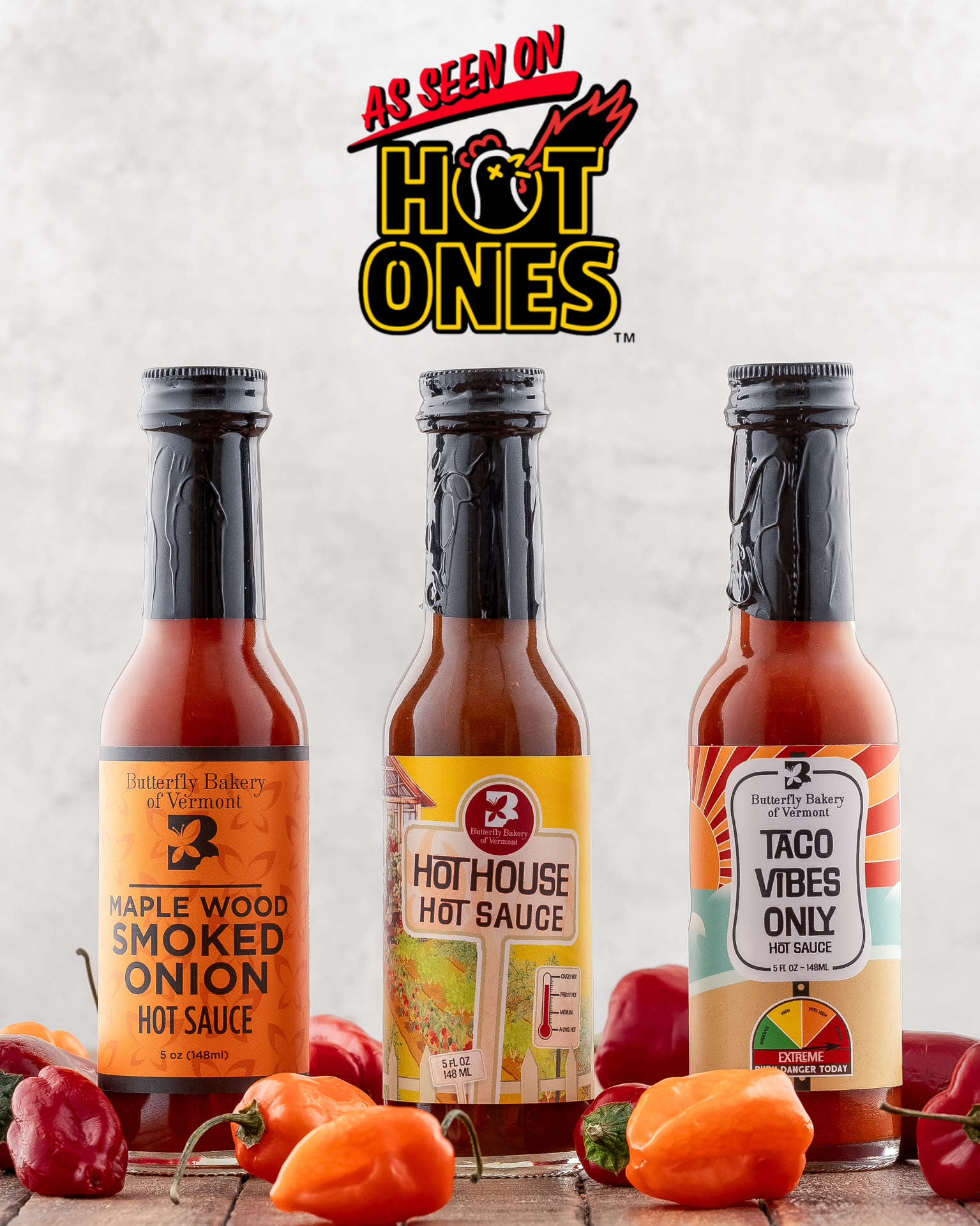 Hot Ones Trio by Butterfly Bakery of Vermont