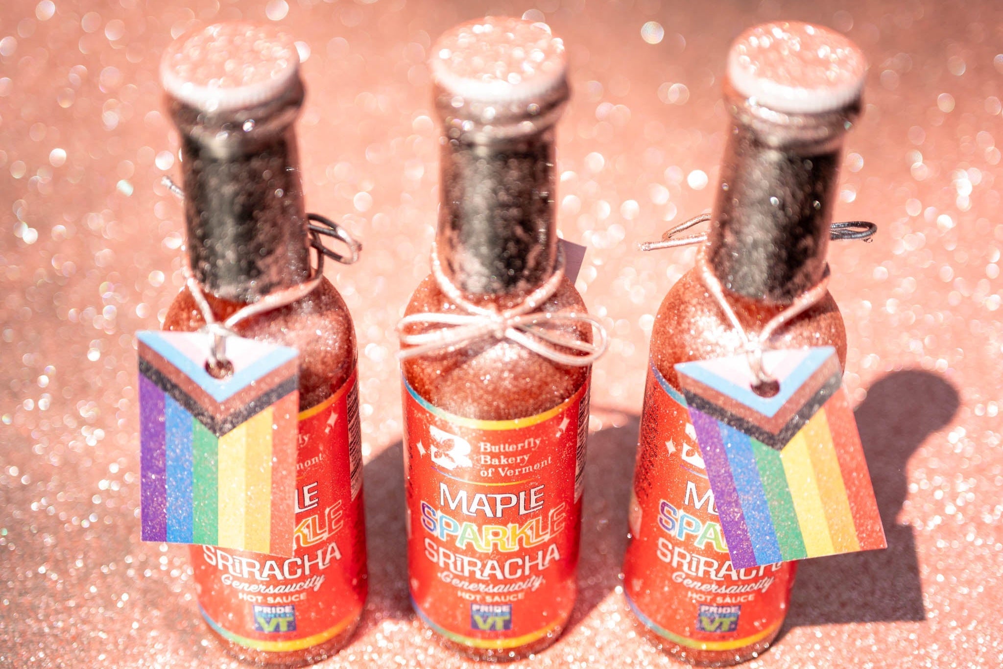 Maple Sparkle Sriracha Pride Hot Sauce by Butterfly Bakery of Vermont