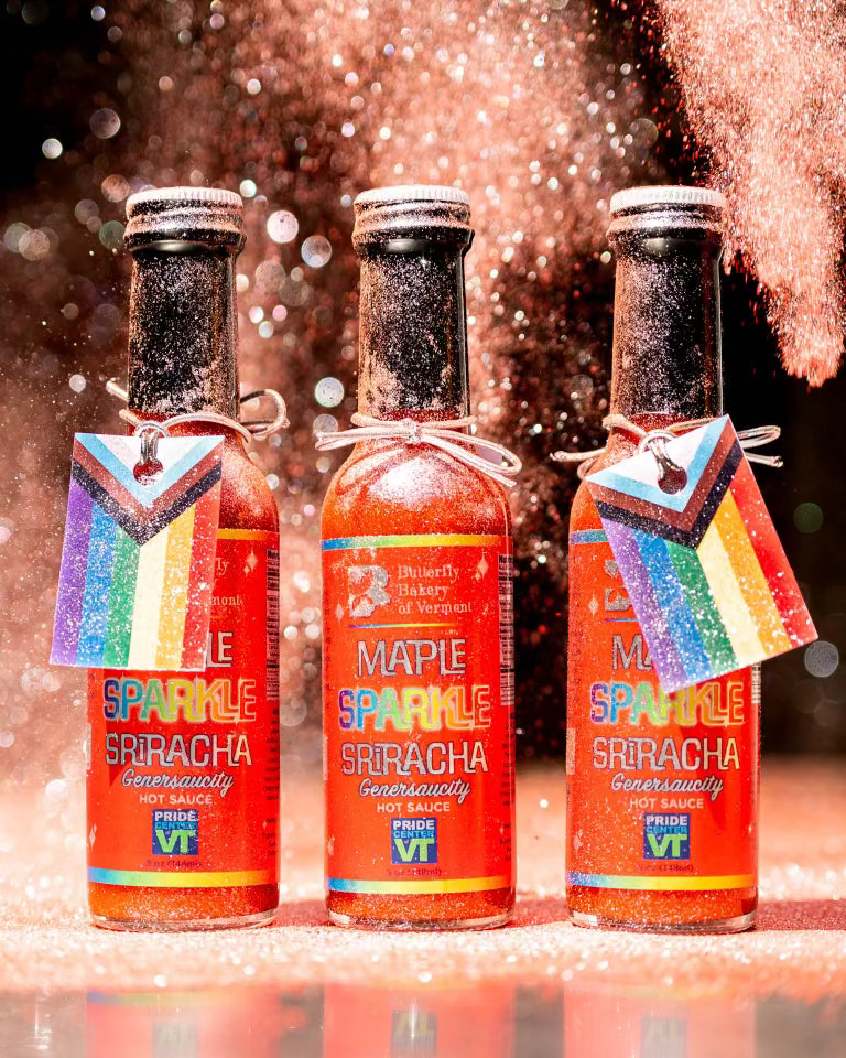 Maple Sparkle Sriracha Pride Hot Sauce by Butterfly Bakery of Vermont