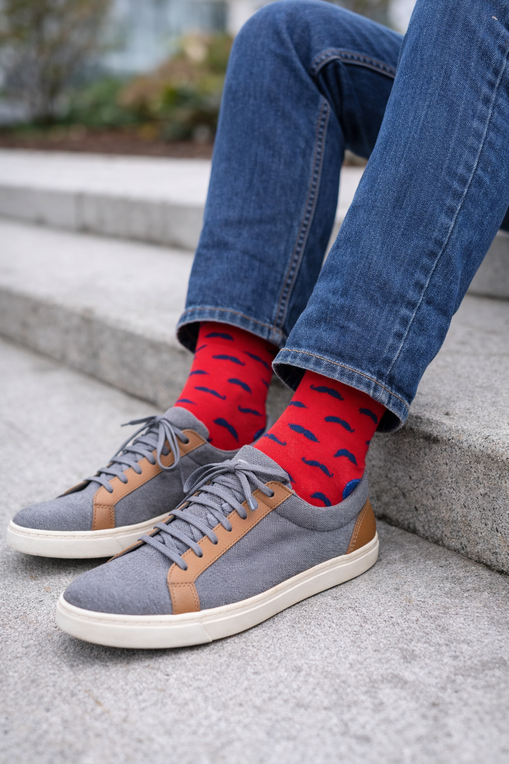 Big Mustache Red Men's Socks