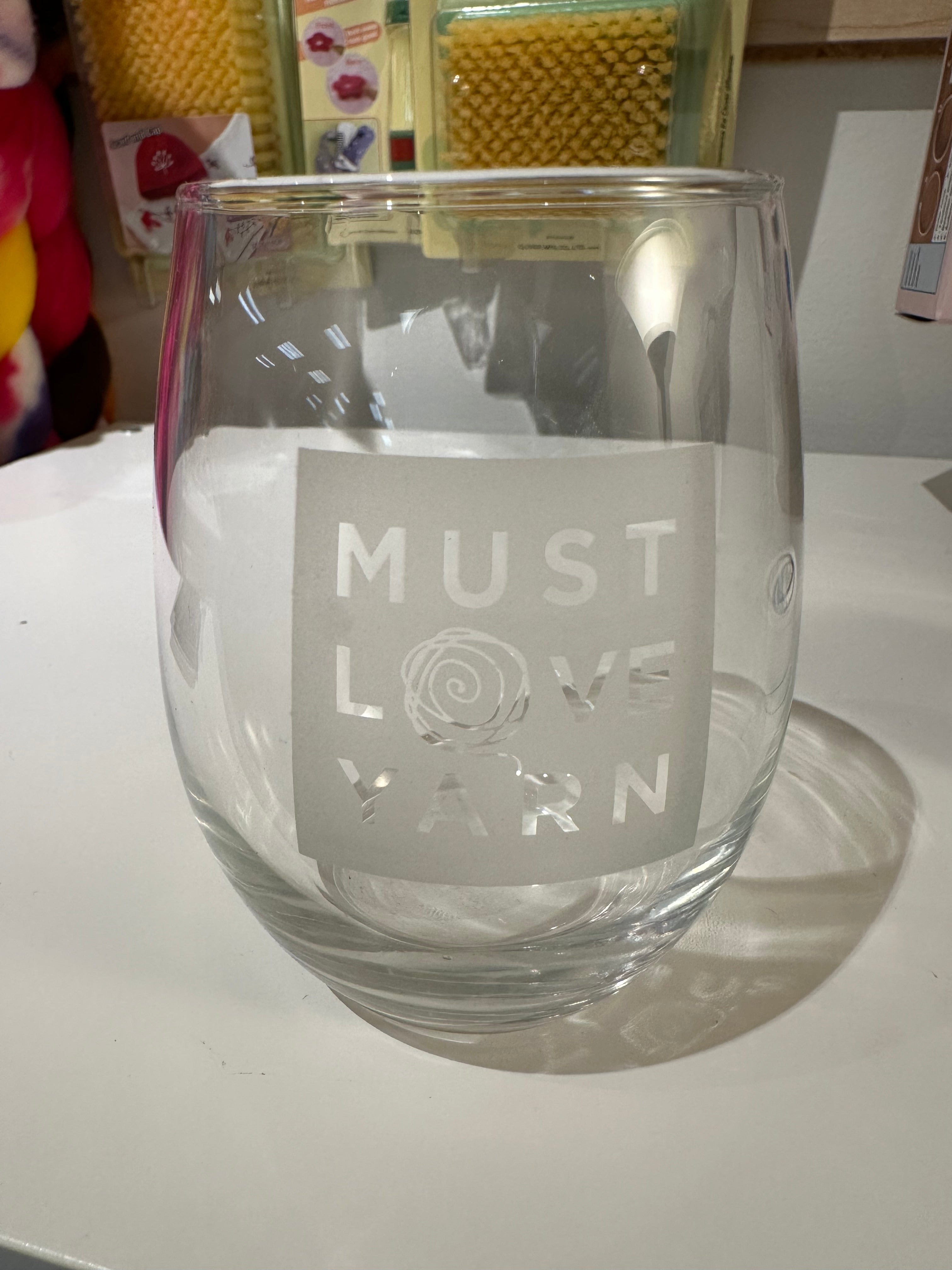 Must Love Yarn Individual Wine Glasses