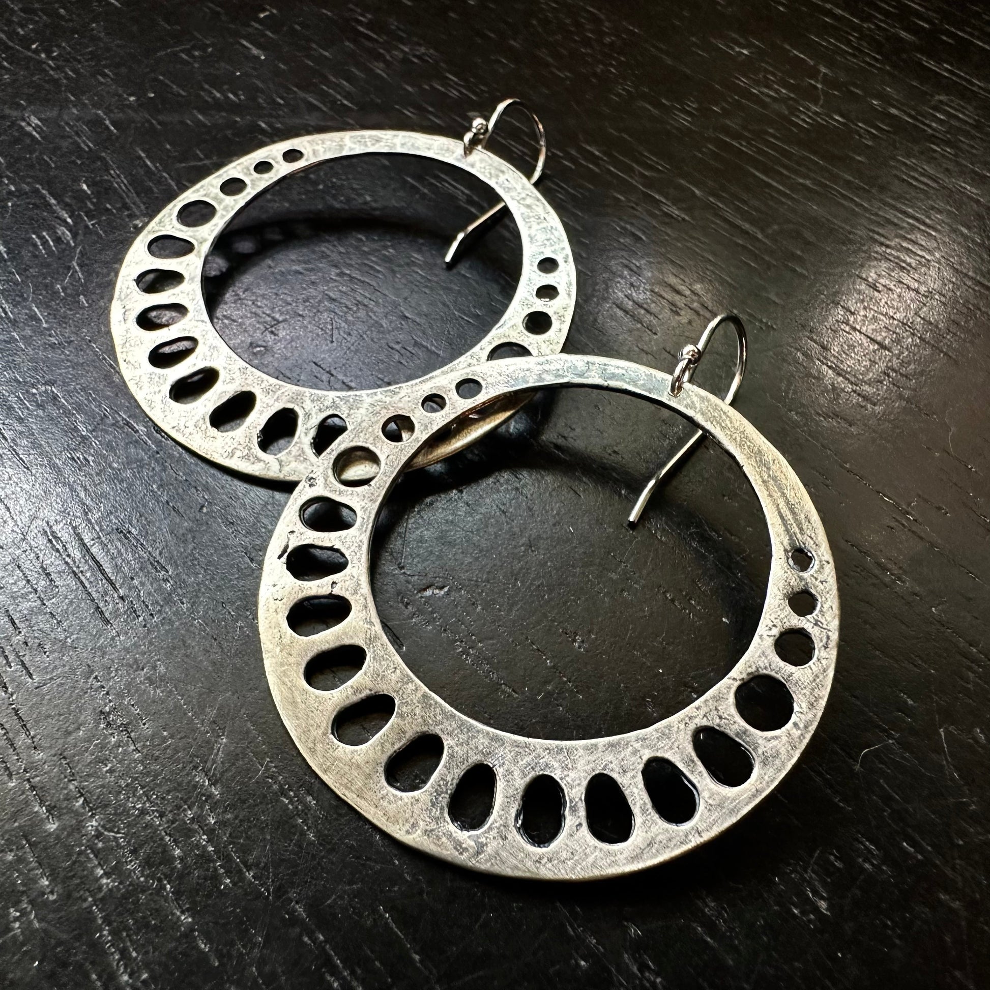 Silver Lotus Root Earrings by jenkahnjewelry