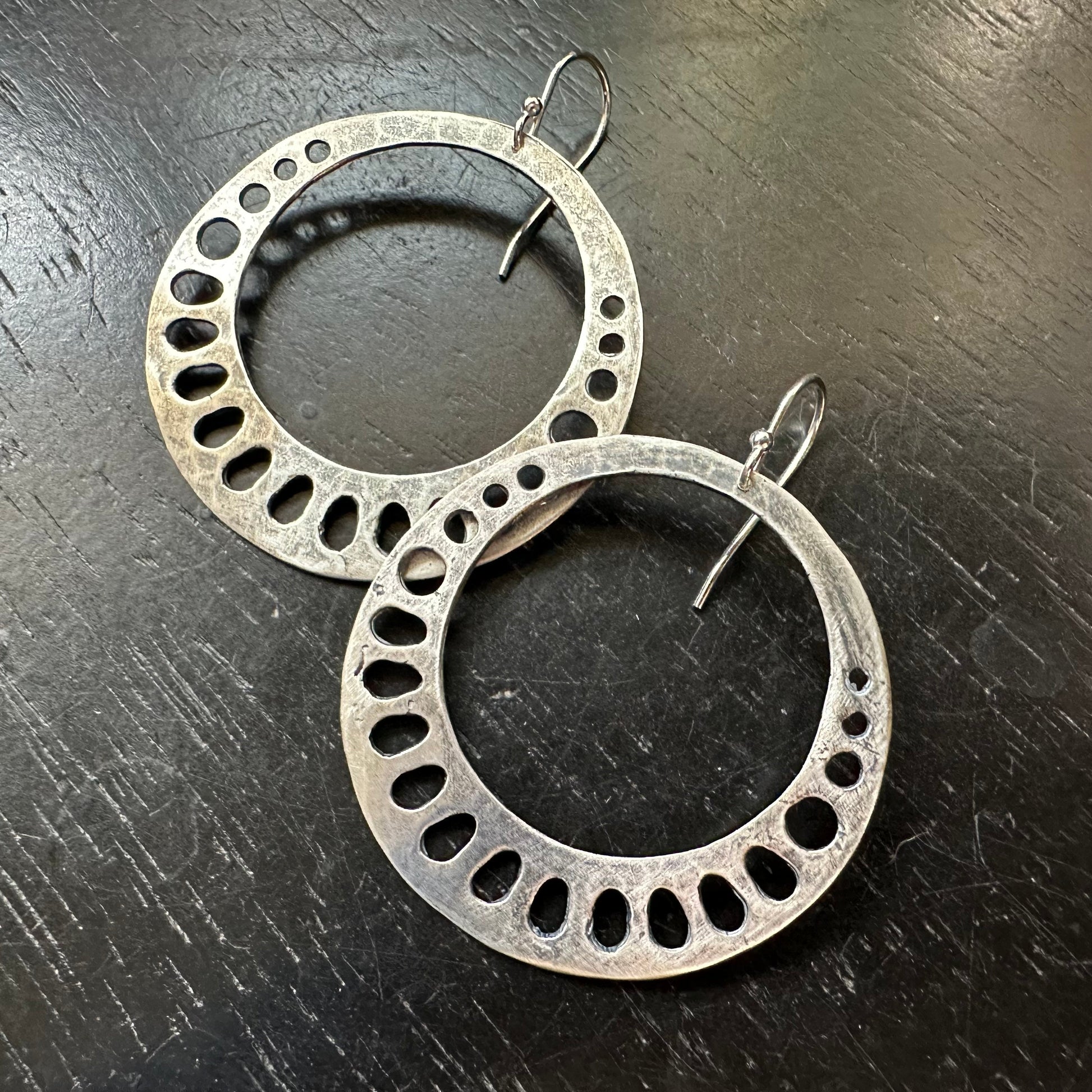 Silver Lotus Root Earrings by jenkahnjewelry