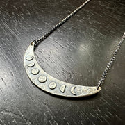 Silver Moon Phase Crescent Necklace by jenkahnjewelry
