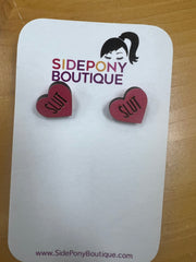 SLUT Wood Stud Earrings by SidePony Boutique