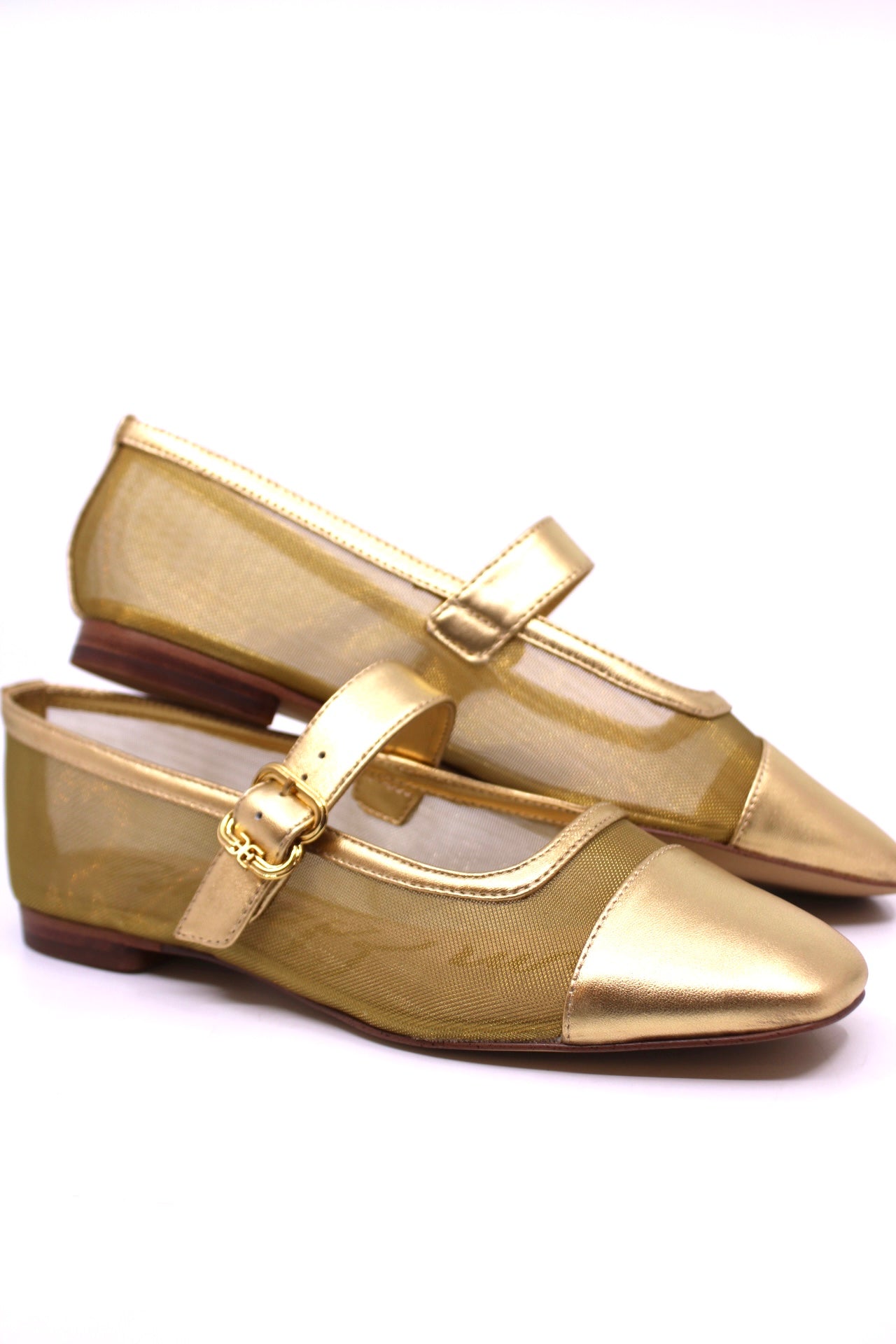 Sam Edelman Miranda Mary Jane in Gold Mesh by Dear Lucy