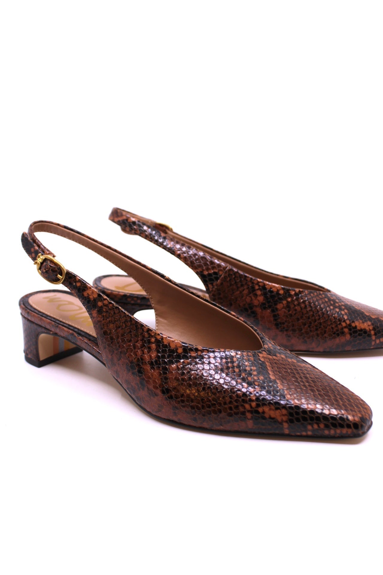 Sam Edelman Ronnie Slingback Copper Snakeskin by Dear Lucy