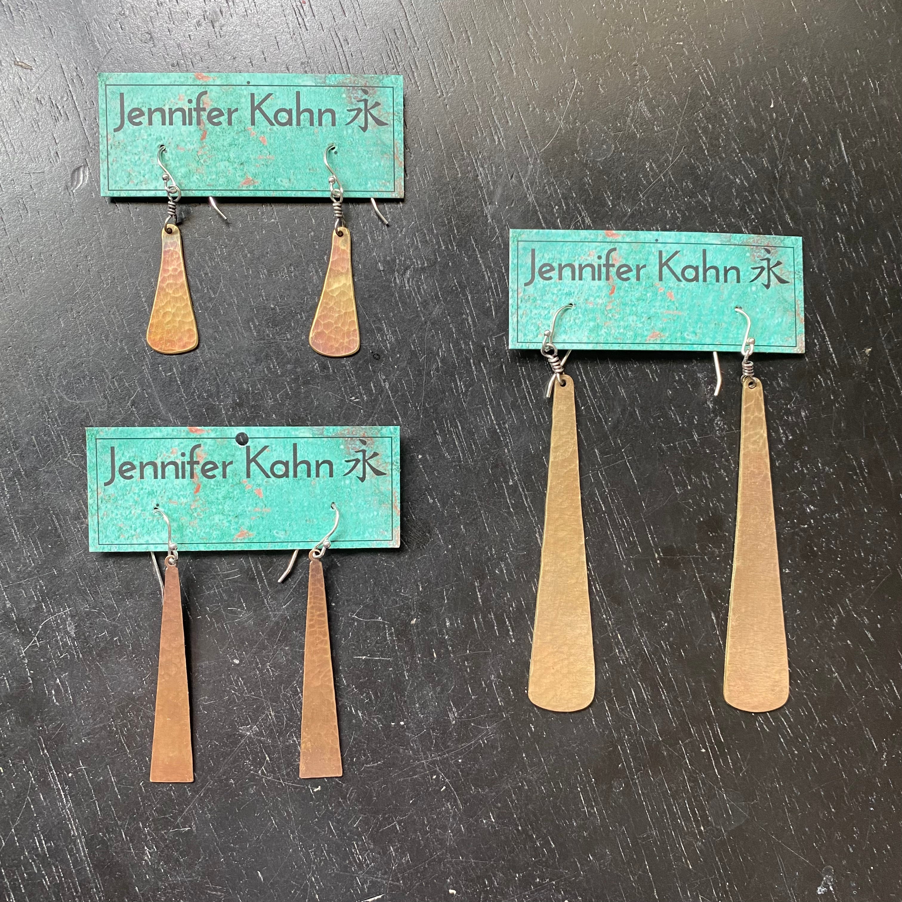 Brass Taper Earrings by jenkahnjewelry