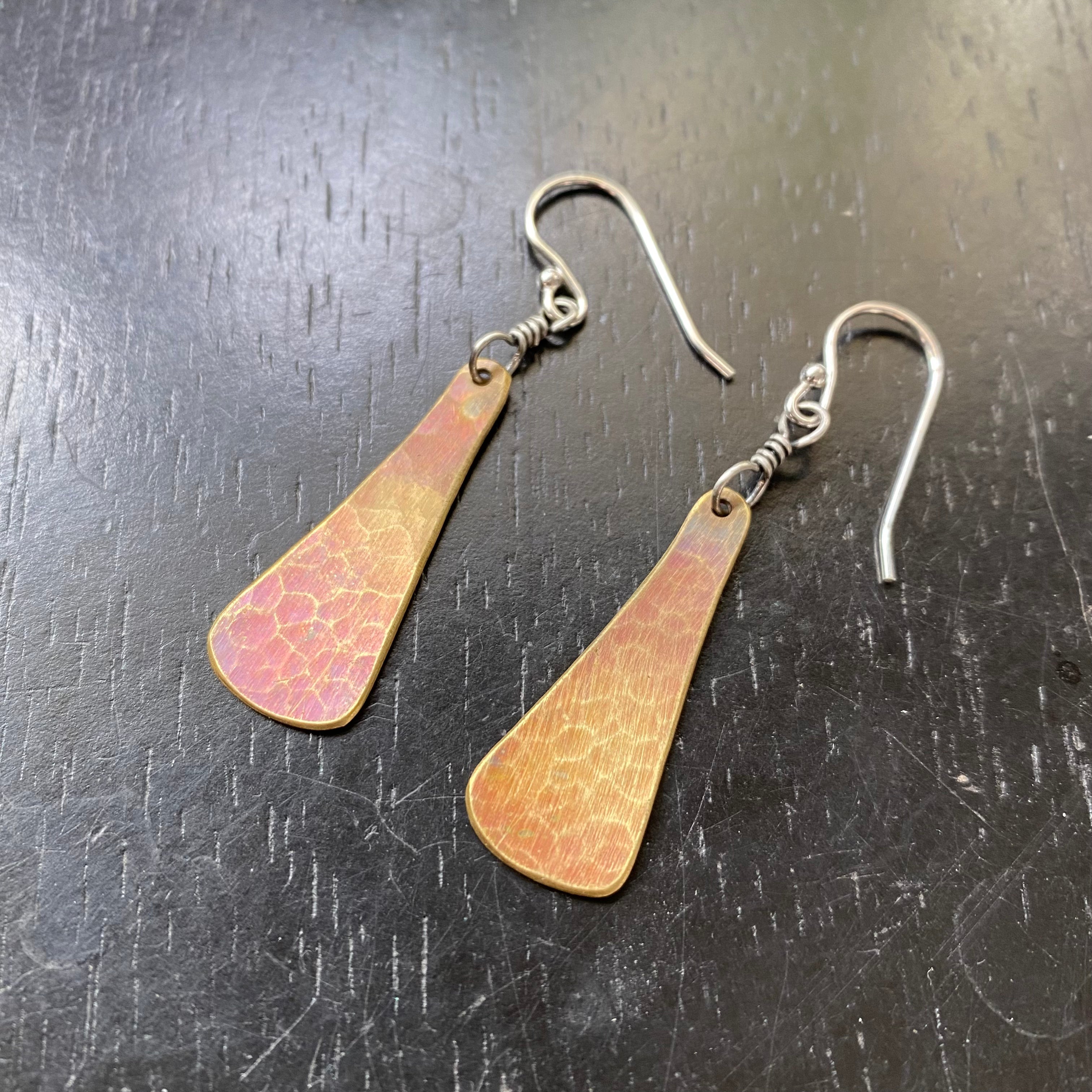 Brass Taper Earrings by jenkahnjewelry