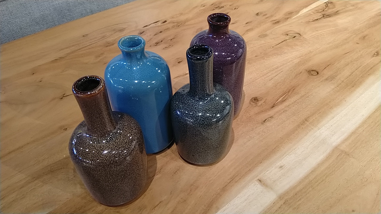 Vase Reactive Glaze Blues Pinks Large (Sold Separately) by Homeportonline