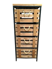 Three Hands - Four Drawer Rustic Cabinet by Homeportonline