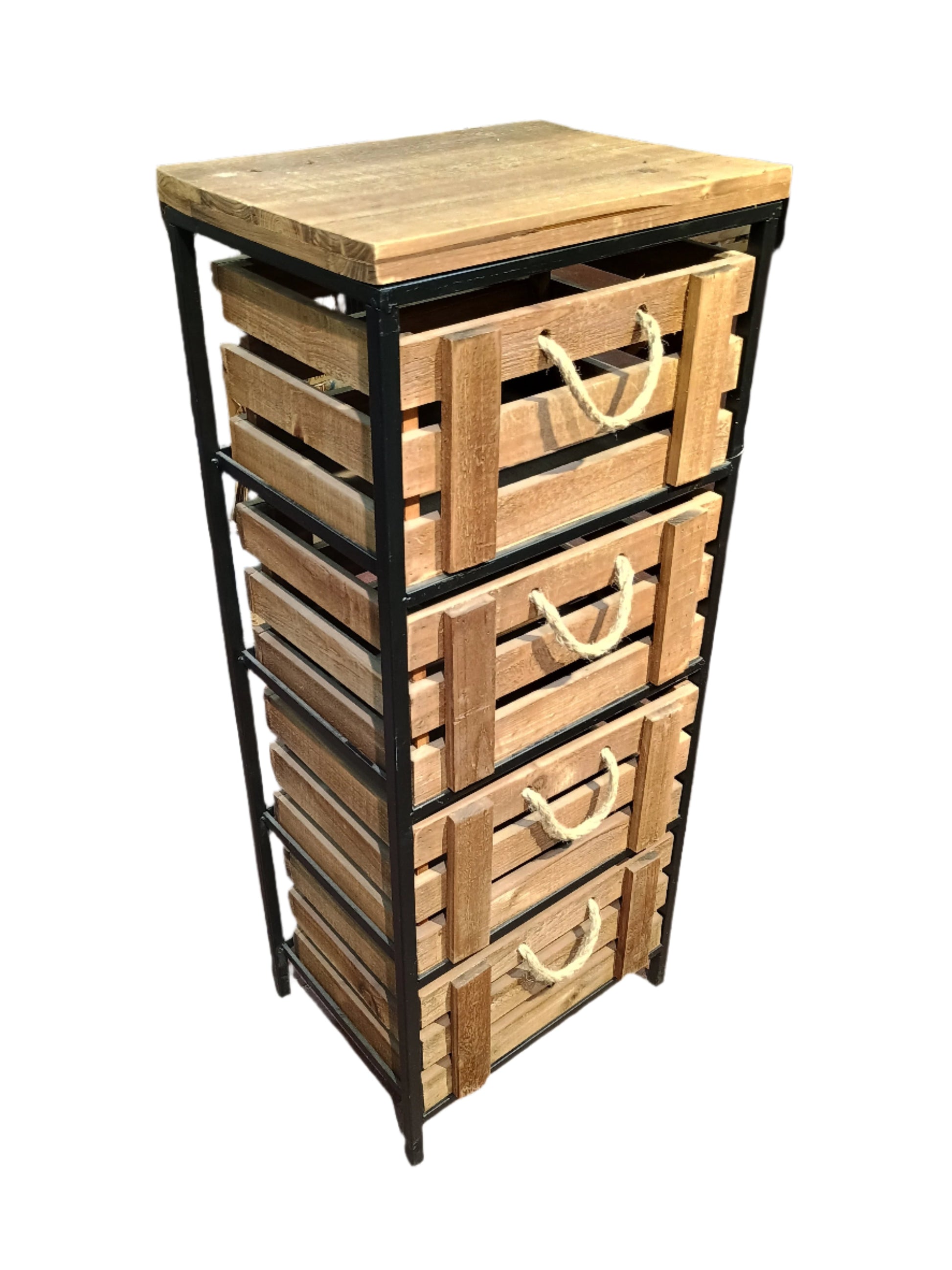Three Hands - Four Drawer Rustic Cabinet by Homeportonline