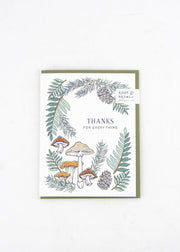 "Thanks for Everything" Mushrooms and Ferns Card