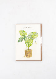 "Warm Wishes" Monstera with Ornament Card (small) by Wild Lark