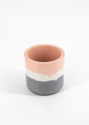 Pink + White + Blue Concrete Pot