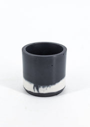 Dark Blue + White Concrete Pot